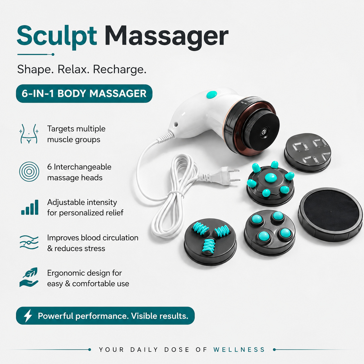 GlamaJ Sculpt Massager — 6-in-1 body massager